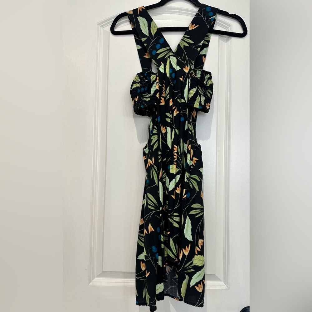 Anthropologie Black Floral Mini Dress - Picture 6 of 7